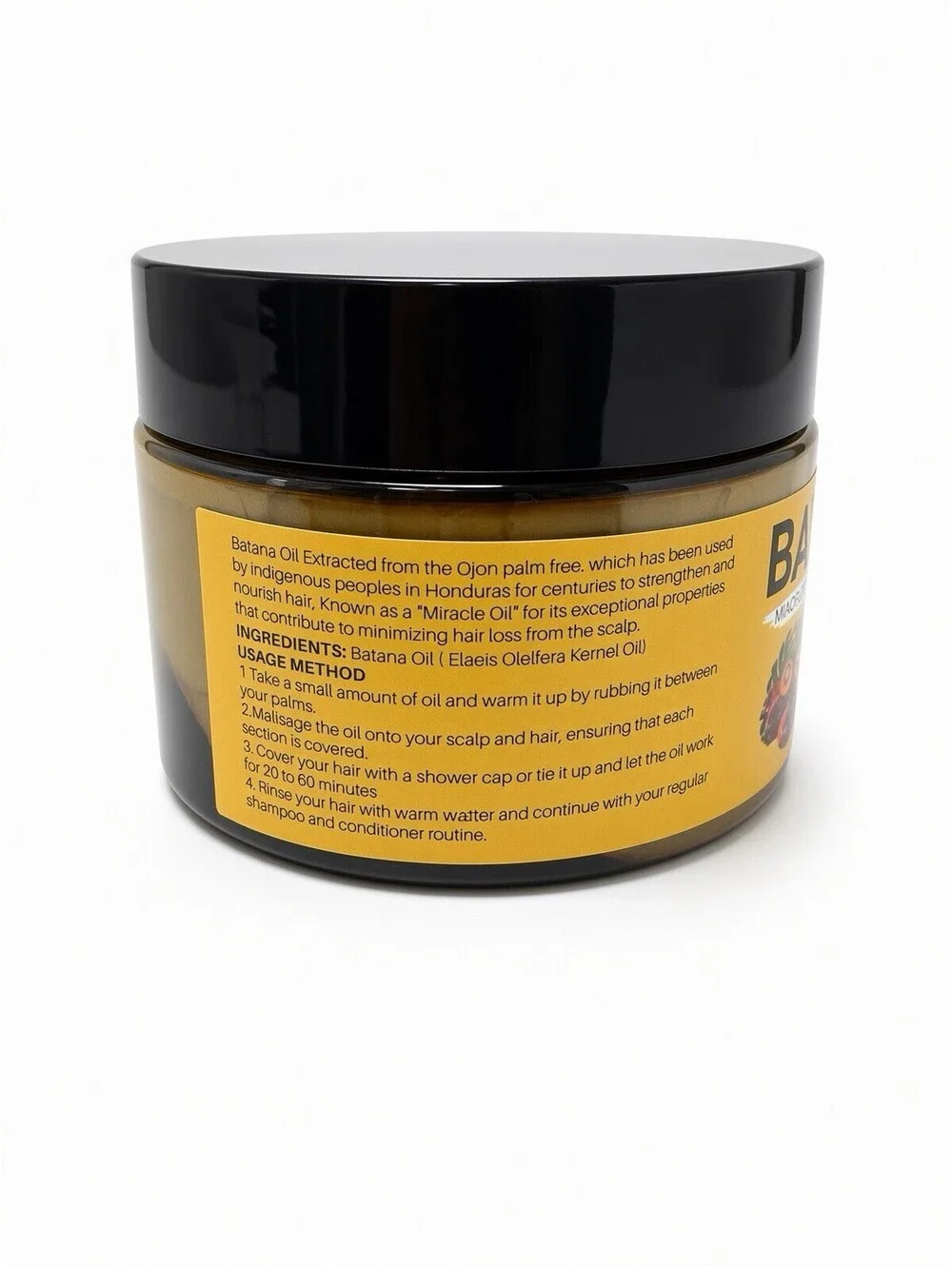 2 Pack Batana Oil 100% Raw Honduras Hair Scalp Treatment 4.3oz Each